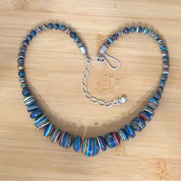 $87 Jay King Estate Calsilica Necklace Marked DRT 925 CHINA - Picture 2 of 8